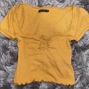 Mustard yellow cropped top with bow
